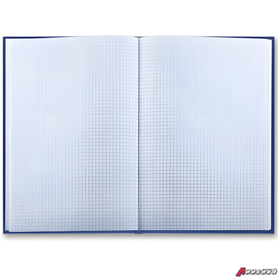 Книга учета 144 л., клетка, твердая, бумвинил, блок офсет, наклейка, А4 (200×290 мм), BRAUBERG, синий. 130142