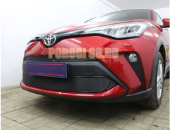 Защита радиатора Toyota C-HR 2019- black верх PREMIUM