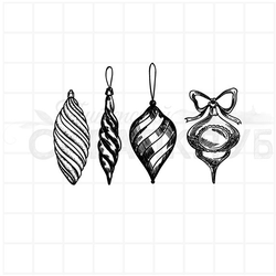 Штамп елочные шары