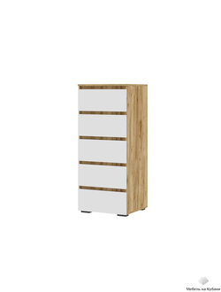 Хелен КМ 03 комод 502 5 ящиков Крафт золотой/Белый шагрень