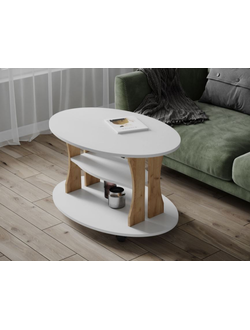 Журнальный стол Консул 1 Белый/Крафт (ТЭКС)