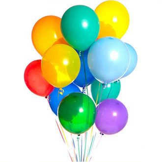 12 разноцветных воздушных шаров