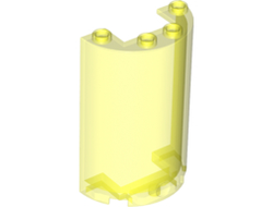Cylinder Half 2 x 4 x 5 with 1 x 2 Cutout, Trans-Neon Green (85941 / 6082545 / 6246878)