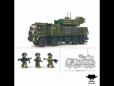 Конструктор SLUBAN M38-B1252 серия Армия. Российская боевая машина самоходный зенитный ракетно-пушечный комплекс