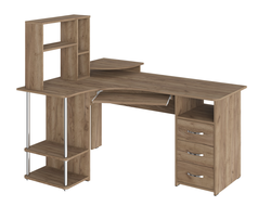 Стол компьютерный С-237 с полкой СЕ-237 Дуб Крафт табачный