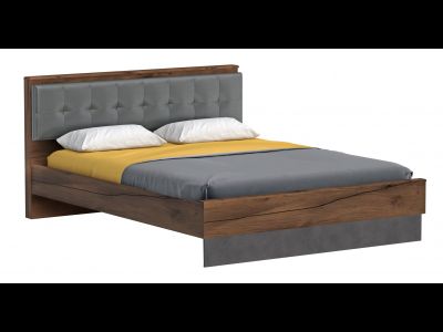 Глазго спальня Кровать 1400 с ортопедическим основанием (1440 ? 2150? 940 h мм) Металл Бруклин/Таксония