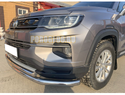 Защита переднего бампера двойная d60/42 для Changan CS35 Plus (2019-...)