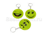 Светоотражающий брелок для ключей разные смайлы (5 см)