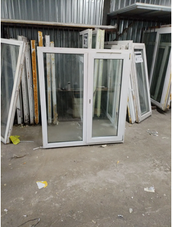 ОКНО БУ ШИРИНА 1280 ВЫСОТА 1410 ПРОФИЛЬ 60, 32 СП (ДВУХКАМЕРНЫЙ)