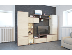 ЛДСП Гостиная ПЕКИН с пеналом Дуб Венге-Сосна Лоредо