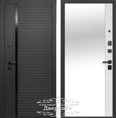 ФЕРРОНИ. ЧЕРНОЕ ЗЕРКАЛО 90/105 мм. САТИН ЧЕРНЫЙ/  ЭМАЛИТ БЕЛЫЙ-ЗЕРКАЛО