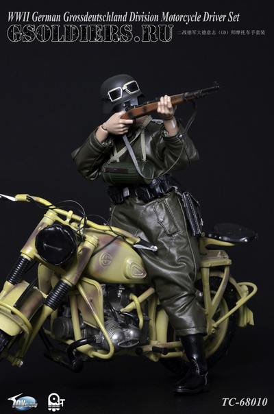 Мотоциклист - коллекционная фигурка 1/6 WWII German Grossdeutschland Division Motorcycle Driver Set (TC-6810) - Toys city