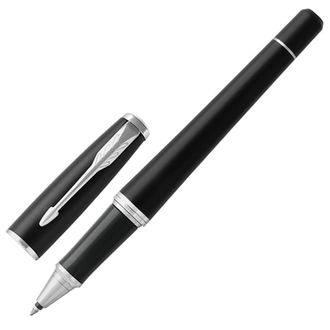 Ручка-роллер подарочная PARKER "Urban Core Muted Black CT", черный матовый лак, хромированные детали, черная, 1931583