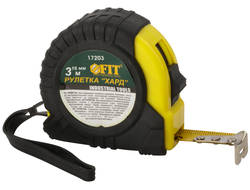 Рулетка прорезиненный корпус "Хард" 3 м х 16 мм FIT 17203