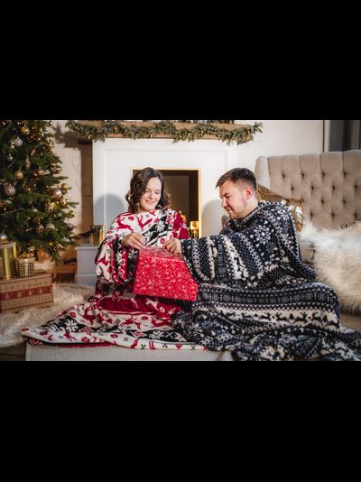 Плед с рукавами &quot;Новогодний&quot; из микрофибры (велсофта)