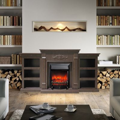 Электрокамин Брукс LUX AO с очагом Fobos