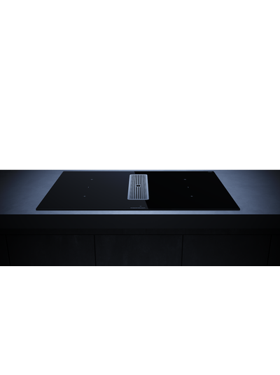 Индукционная варочная панель с вытяжкой Kuppersbusch KMI 8350.0 SR Silver Chrome