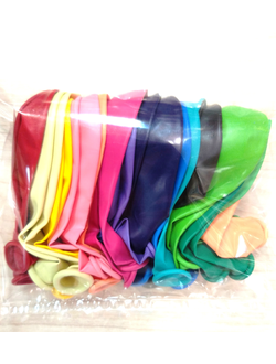 Шар 10"/25 см "Ассорти пастель" , 30 шт, 15 цветов