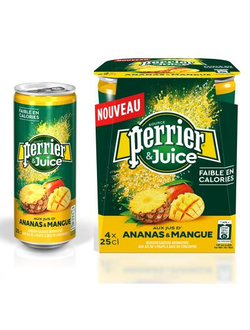 Напиток Perrier газированный с соком ананас-манго 0.25 л
