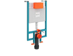 Комплект: инсталляция Vitra Core 738-5800-001 и панель смыва Root S 740-2380, глянцевый хром, для унитазов 3/6 л, глубина установки 8 см, 800-1875