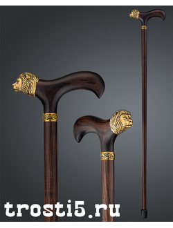 Трость ручной работы для ходьбы с головой льва "Лев"