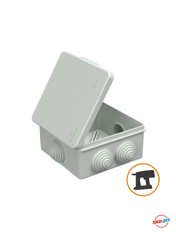 Коробка распределительная 40-0302 для о/п безгалогенная (HF) серая 100х100х50 Промрукав