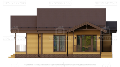 Каркасный одноэтажный дом в стиле Классика, 116 м2