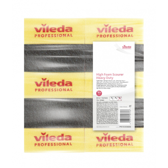 Губки для посуды Vileda черный абразив желтая 102565 7х15 10шт/уп