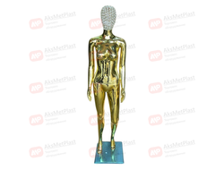 W70G Манекен женский демонстрационный, с проволочной головой, глянец+золото