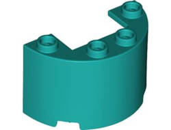 Cylinder Half 2 x 4 x 2 with 1 x 2 Cutout, Dark Turquoise (24593 / 6375928)