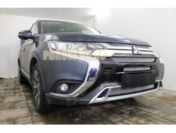 Защита радиатора Mitsubishi Outlander III 2018- (3 части) chrome