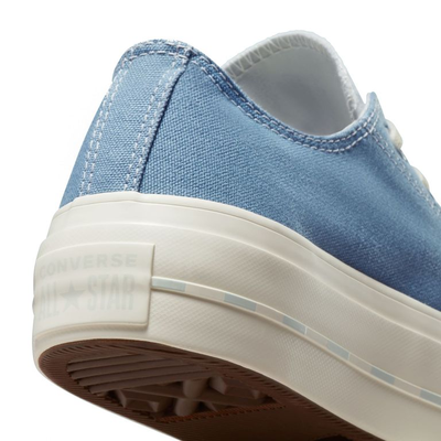 Вид сзади голубые на платформе Converse All Star Lift Crafted Canvas 572710C