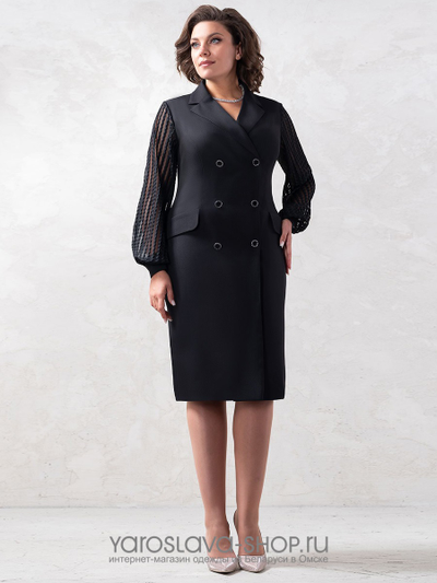 Женское платье-пиджак черного цвета