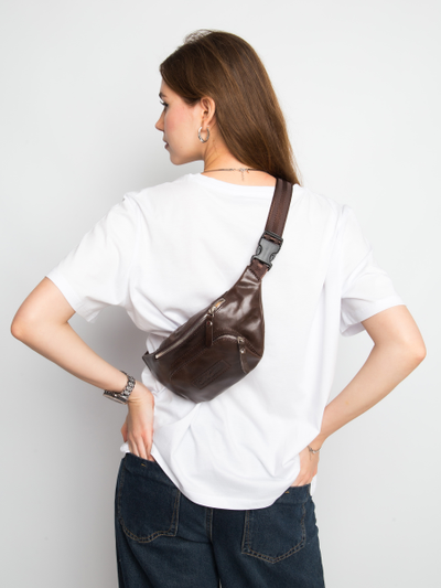 Кожаная поясная сумка Scarlino brown (арт. 7018-04)