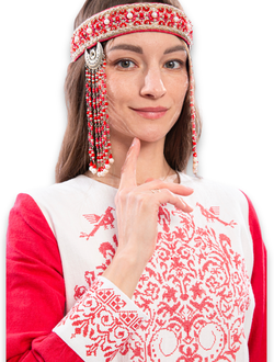 Платье Древо времени крапива красное