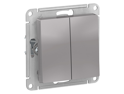 Кнопка 2-клавишный, алюминий, серия AtlasDesign