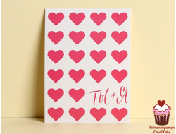 Мини-открытка "Ты+Я", сердца, 8х6 см