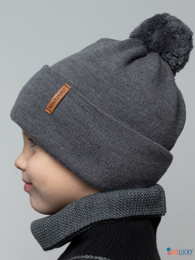 Шапка  22101-02, цвет темно-серый р. 56