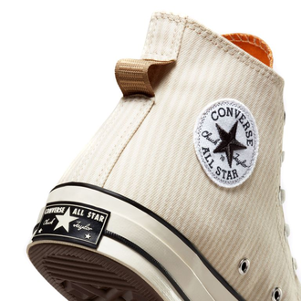 Кеды Converse Chuck Taylor 70 Crafted Stripe Hi Top бежевые высокие в полоску