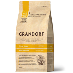Grandorf (Грандорф) сухой корм для стерилизованных кошек и кастрированных котов 4 мяса с пробиотиками, 2 кг