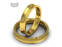 Обручальные кольца вогнутые из жёлтого золота
