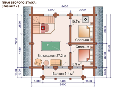 Двухэтажный гостевой дом-баня ДБ-12, площадь 123 м2