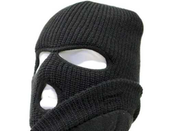 Балаклава вязаная черная/белая