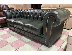 Новый!!! Кожаный диван-кровать Chesterfield. Made in Finland. Натуральная итальянская  кожа.