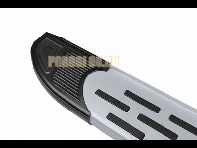 Пороги алюминиевые "Premium Silver" 2250 серебристые Slitkoff для Hyundai Starex H-1 2007-2021