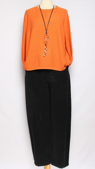 Брюки Бохо вельветовые "ПРЯМЫЕ КУЛИСКА" черные р.48-54