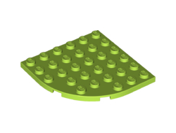 Plate, Round Corner 6 x 6, Lime (6003 / 6129601)