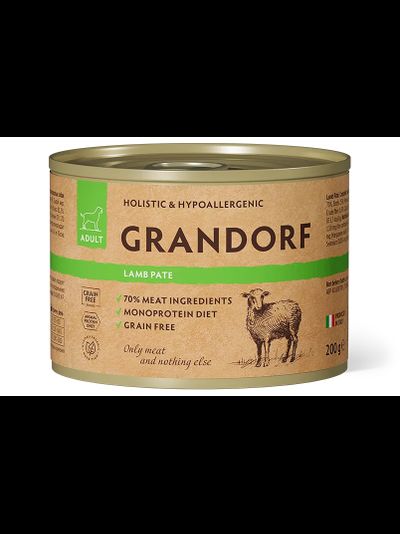 Grandorf (Грандорф) влажный корм (консерва) для собак паштет из ягненка, 200 г