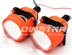 Билед модули M01, 2.5 дюйма, 12v, 5500К, с подсветкой красного цвета Devil Eyes, гаечное крепление (комплект, 2шт)