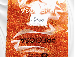 Оранжево-красный круглый бисер